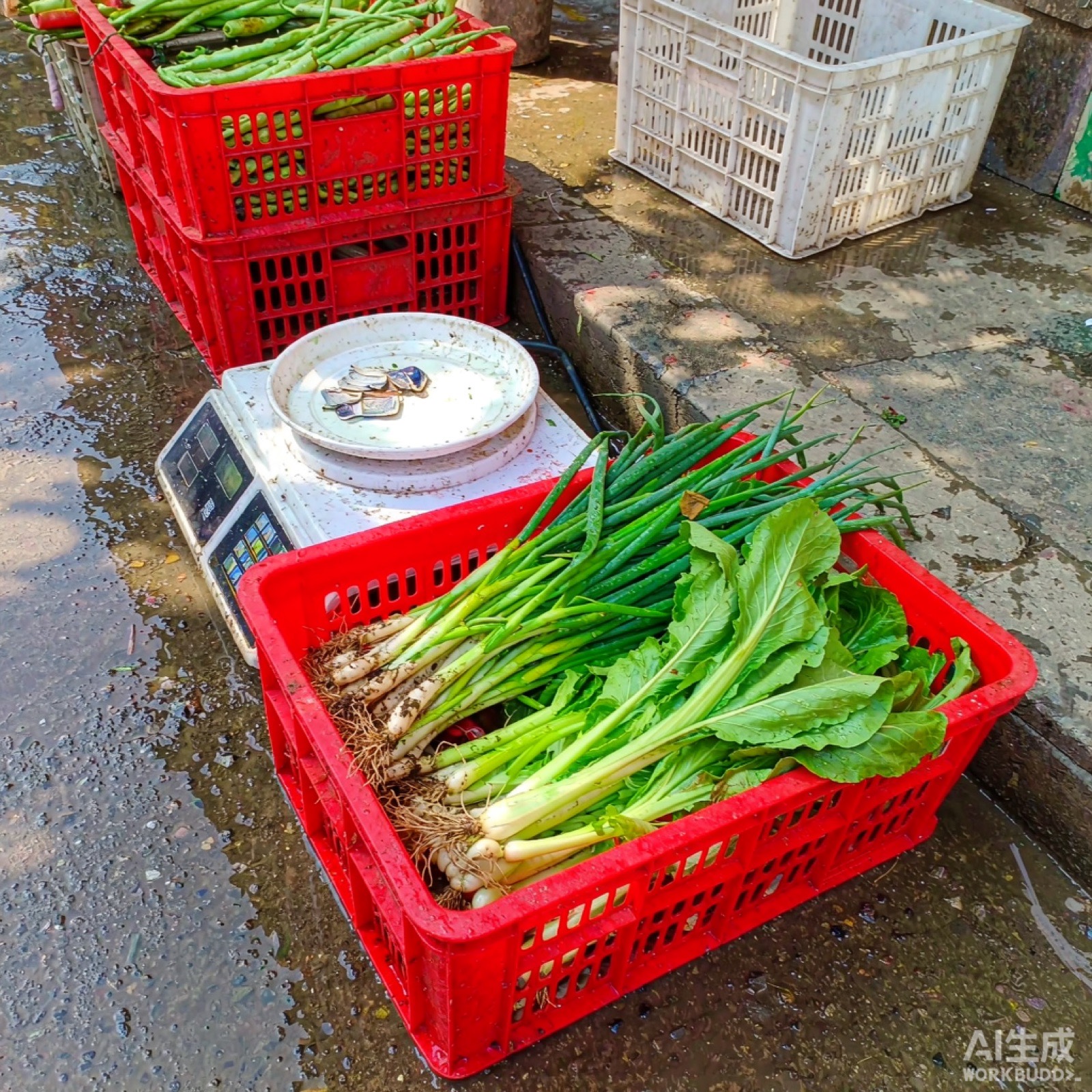 小葱带泥，卖菜的阿姨说这样才放得住。
